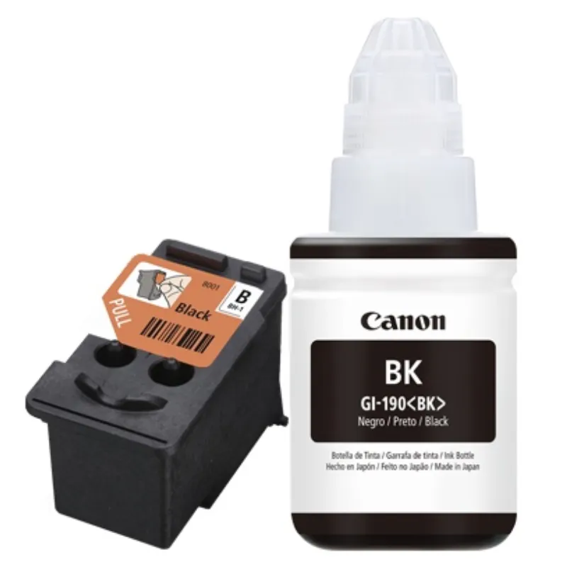 Combo de Cabezal Canon Serie G BH-1 (Negro) y Botella de Tinta Canon GI-190 (Negro)