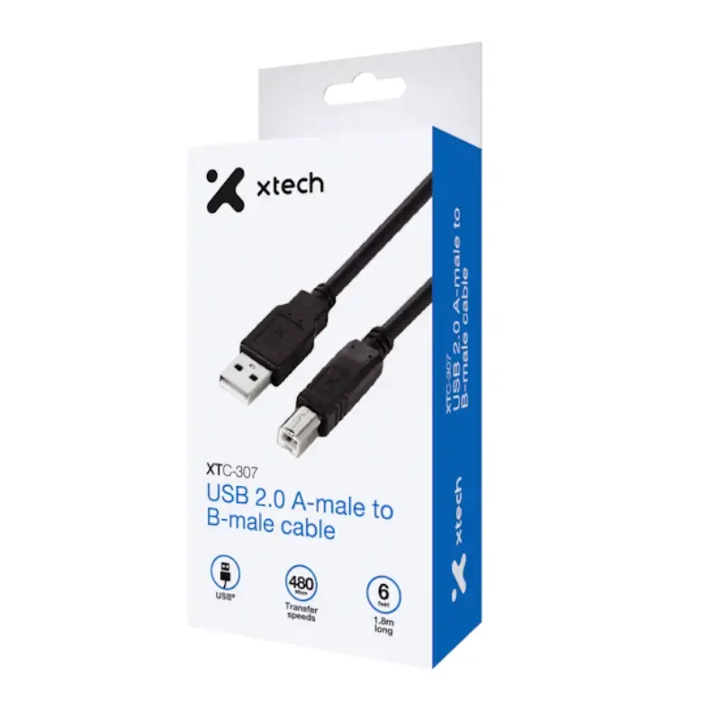 [798302167155] Cable USB Para Impresora Xtech XTC-307 1.8Mts.