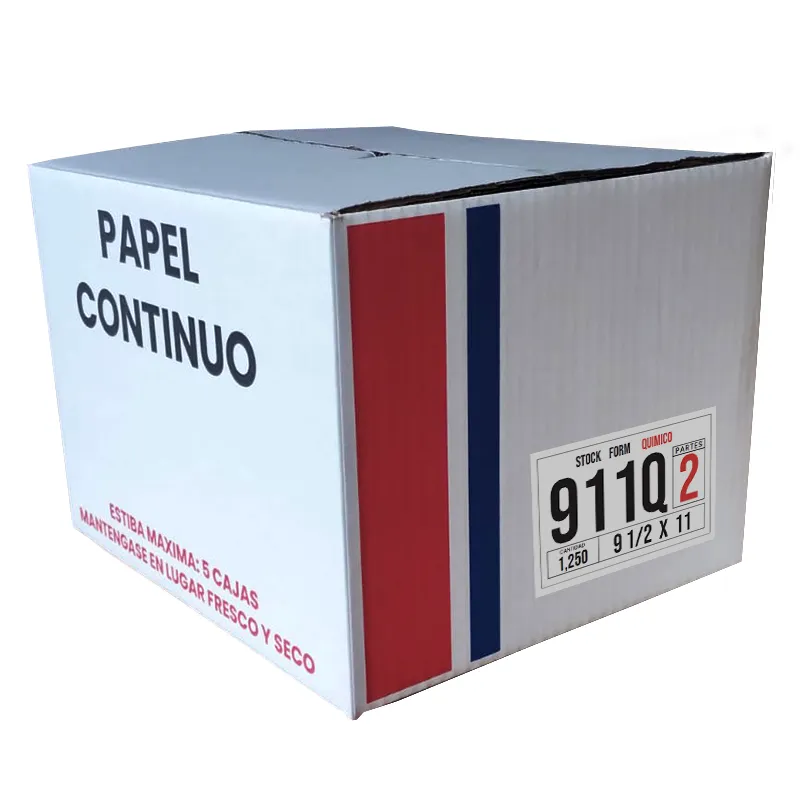 Caja de papel Continuo 0911Q Carta 2 partes sensibilizado 1250 hojas 9 1/2 x 11