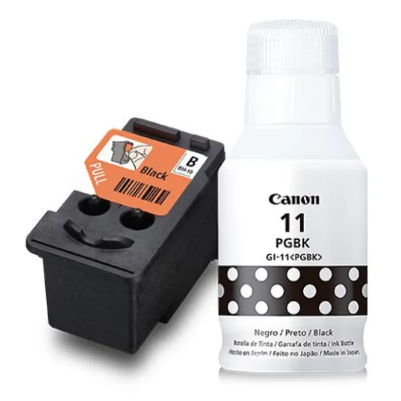 [660685222748] Combo de Cabezal Canon Serie G BH-10 (Negro) y Botella de Tinta Canon GI-11 (Negro)