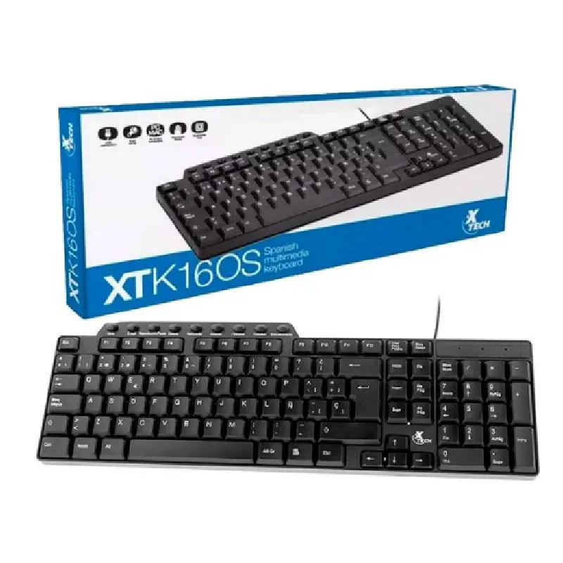 Teclado Alámbrico Multimedia Xtech XTK160S USB
