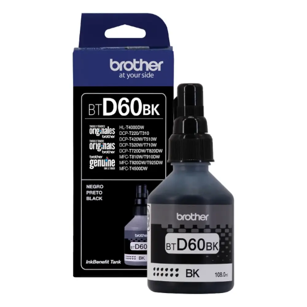 [012502650386] Tinta Original Brother BTD60 Negro 108ml
