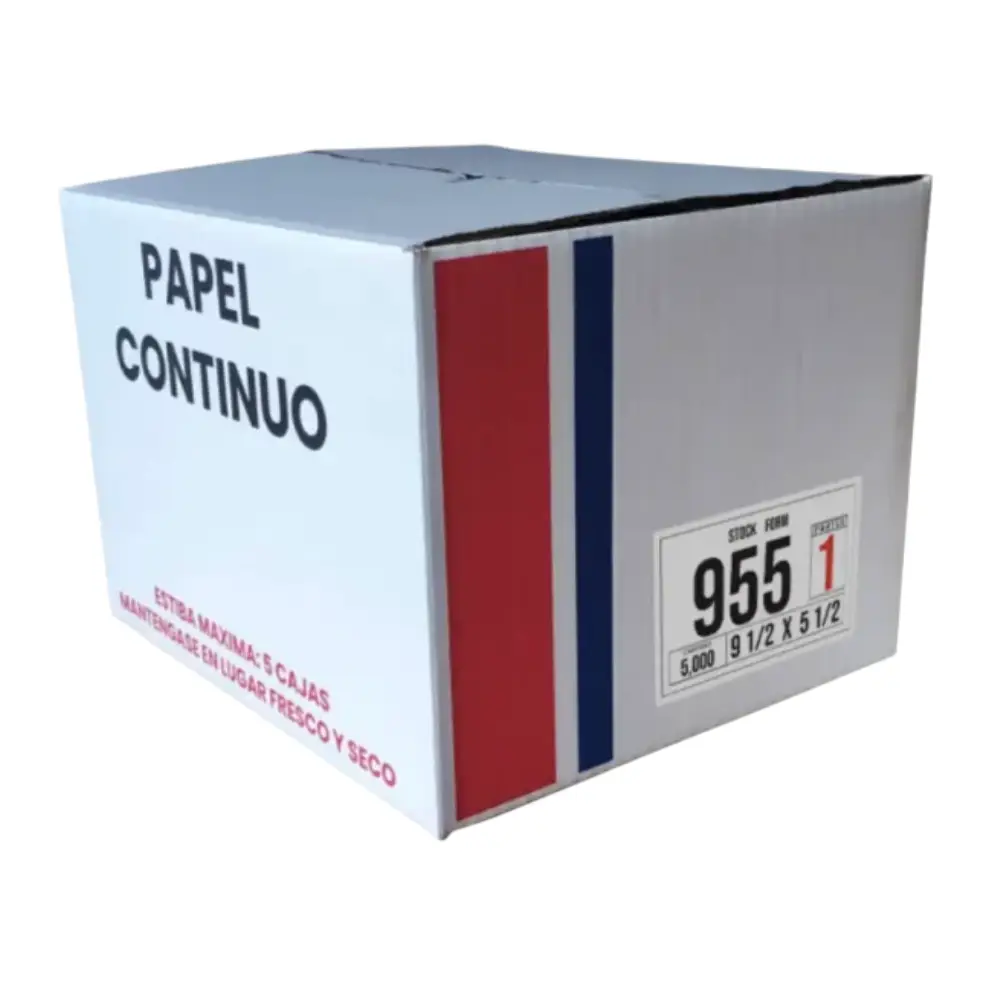 [08135] Caja de papel Continuo 1/2 Carta 1 parte 5000 hojas 9 1/2 x 5 1/2