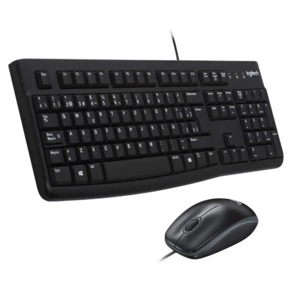 Combo de Teclado y Mouse Alámbrico Logitech MK120 USB