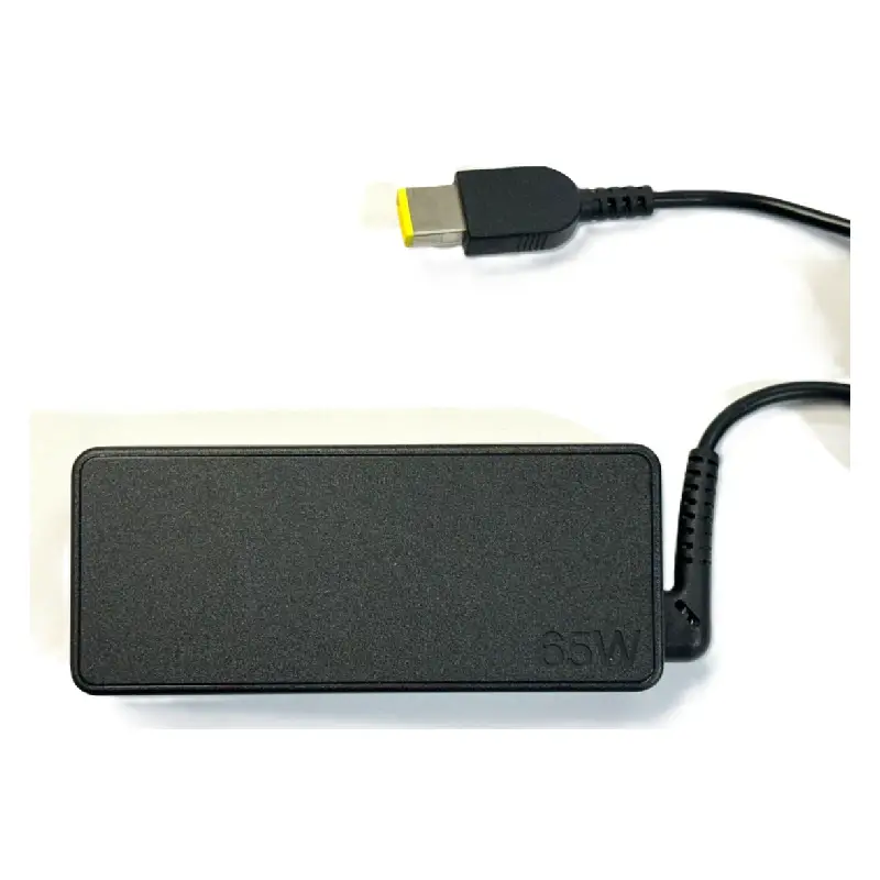Cargador Lenovo 20V 3.25A 65W Plug Amarillo Rectangular con Pin Central