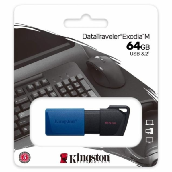 Memoria USB KINGSTON DTX EXODIA 64GB Negro Azul