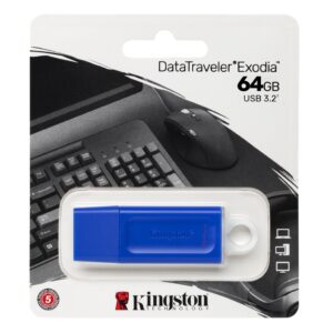 Memoria USB KINGSTON 64G , marca KINGSTON modelo DTX EXODIA color Azul