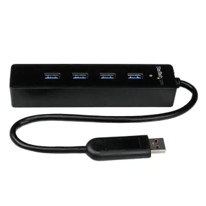 Adaptador Concentrador Hub Ladrón USB 3.0 (5Gbps) Super Speed Portátil de 4 Puertos Salidas - Negro