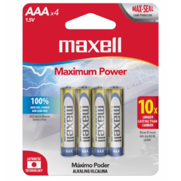 Bateria Alcalina MAXELL AAA (4 Unidades)
