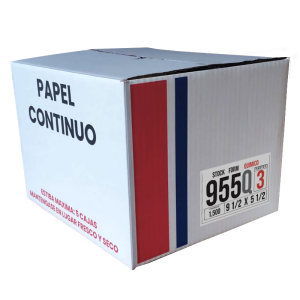 Caja de Papel Continuo 0955 1/2 Carta 3 partes Sensibilizado 1500 hojas 9 1/2 x 5 1/2