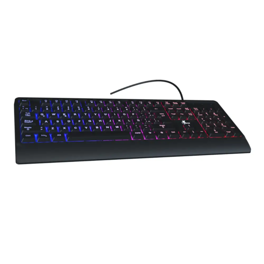 CHEVALIER _ Teclado alámbrico multimedia para videojuegos con iluminación de fondo LED multicolor XTK-505S
