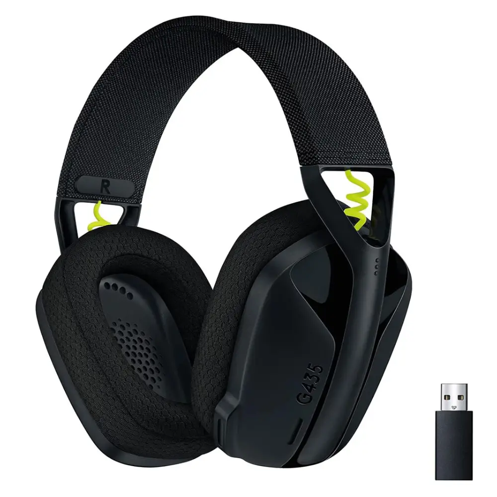 Logitech G435 LIGHTSPEED Wireless Gaming Headset Color Negro Y Amarillo Fluorescente (2)