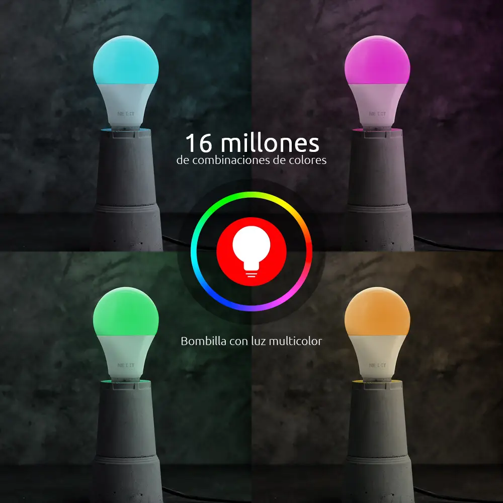 Bombilla LED inteligente Wi-Fi® 110V - A19 Multicolor con tecnología Matter